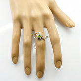 Hua Green Solitaire Ring with Star Design